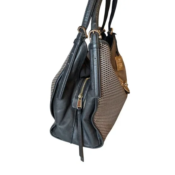 Coach Madison Carlyle Cream Black Leather Shoulder Bag Gold Hardware #32363 - Picture 9 of 16